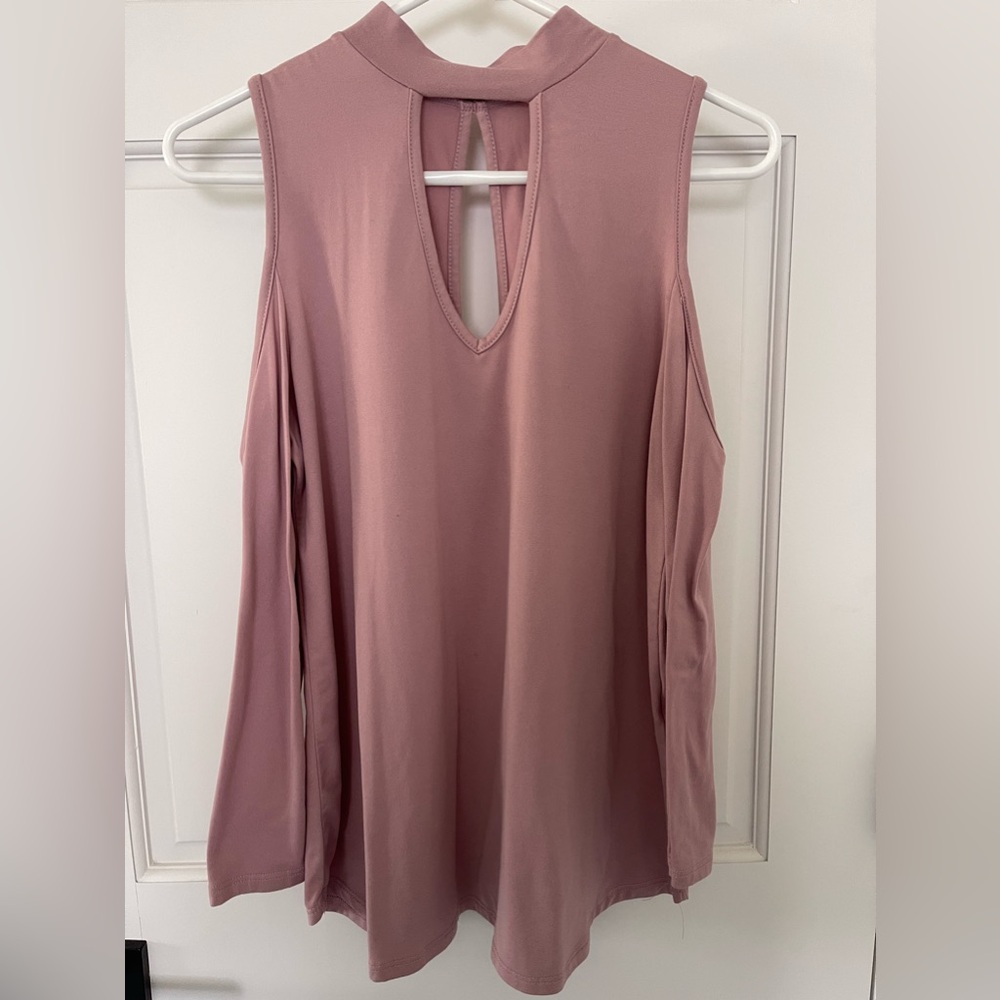 Cold shoulder halter style top